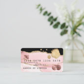Carte de crédit Stylisé rose rose rose Agate Rose  (Debout devant)