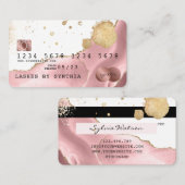 Carte de crédit Stylisé rose rose rose Agate Rose (Devant / Derrière)