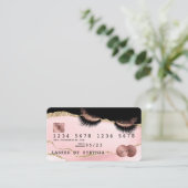 Carte de crédit Stylisée rose vif Agate Longues ci (Debout devant)