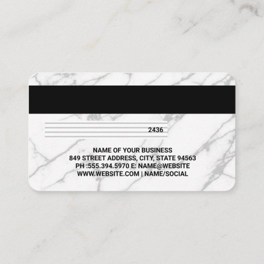 Carte de crédit | Texture de marbre (Dos)