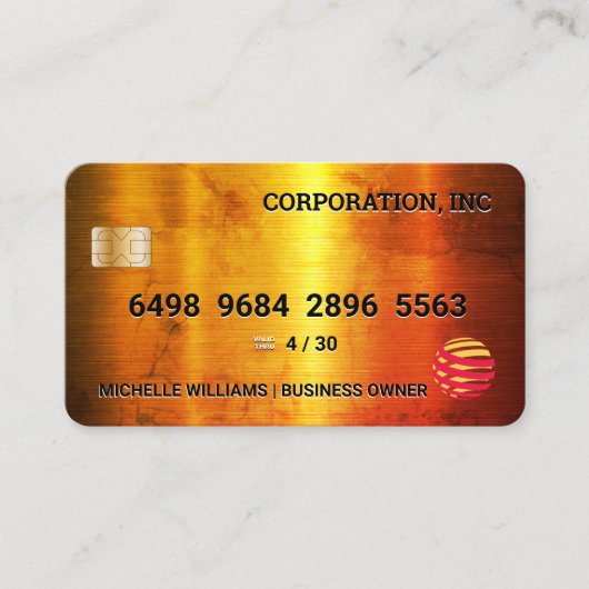 Carte de crédit | Texture métal or (Devant)