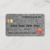 Carte de crédit | Tissu de lin | Métallique (Devant)