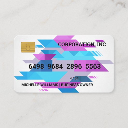 Carte de crédit | Triangles coloré Abstrait (Devant)