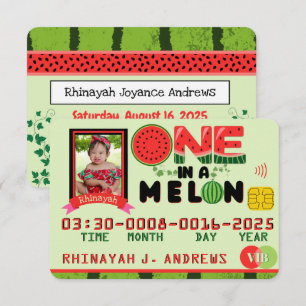 Carte de crédit UN dans un Melon Photo Anniversair