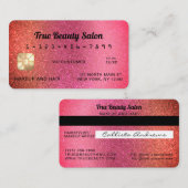 Carte de crédit Unique en Cuivre rose Parties scin (Devant / Derrière)