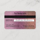Carte de crédit unique Sparkly Gold Pink Parties s (Dos)