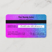 Carte de crédit unique Sparkly Magenta Blue Partie (Dos)