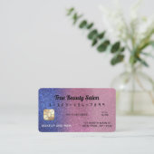 Carte de crédit unique Sparkly Sapphire rose Parti (Debout devant)