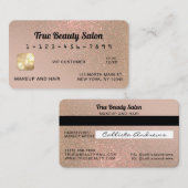 Carte de crédit unique Sparkly Taupe Gold Parties  (Devant / Derrière)