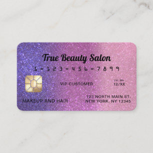 Carte de crédit unique Sparkly Violet Parties scin