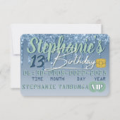 Carte de crédit VIP Blue & Green Parties scintilla (Devant)