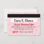 Carte de crédit VIP Pink Parties scintillant (Dos)