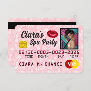 Carte de crédit VIP Pink Parties scintillant