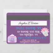 Carte de crédit VIP pour filles soirée spa violet  (Dos)