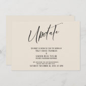 Carte de crème de mise à jour Mariage reportée par (Devant / Derrière)