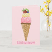 Carte de crème glacée d'aquarelle italienne (Fleur jaune)