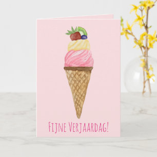 Carte de crème glacée Hollandaise Anniversaire