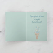 Carte de crème glacée pour l'anniversaire espagnol (Intérieur)