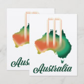 carte de cricket d'Australie. (Devant / Derrière)