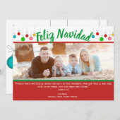 Carte de Cristiano Feliz Navidad Foto d'Espagnol (Devant / Derrière)