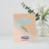 Carte de Croatie Affiche illustrée. (Debout devant)