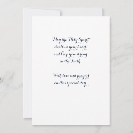 Carte de croix d'or bleu communion (Dos)