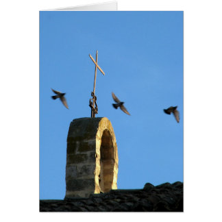 Carte de croix et de trois oiseaux