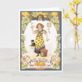 Carte de cru d'amusement de Halloween (Fleur jaune)