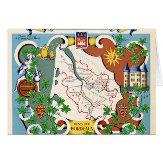Carte de cru de Bordeaux, France