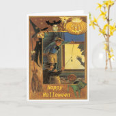 Carte de cru d'espiègles de Halloween (Fleur jaune)