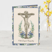 Carte de Crucifix traditionnelle catholique Sympat (Fleur jaune)