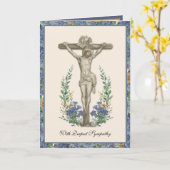 Carte de Crucifix traditionnelle catholique Sympat (Fleur jaune)