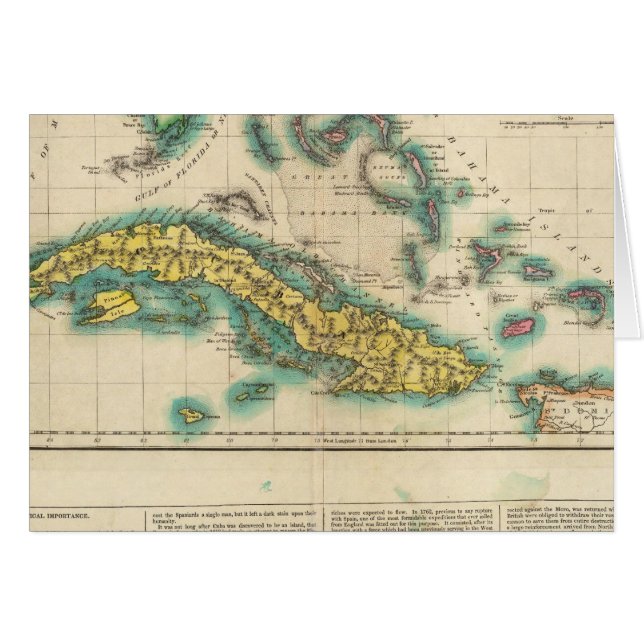 Carte De Cuba Et Des Îles Bahama (Devant horizontal)