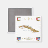 Carte de Cuba + Pavillons Magnet (Recto/Verso)