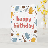 Carte de cuisine pour anniversaire doux (Fleur jaune)