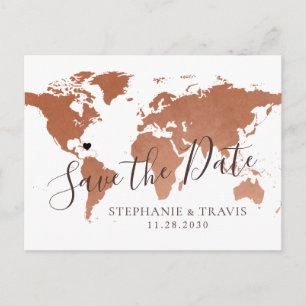 Carte de cuivre Destination Mariage Enregistrer la