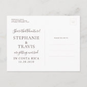 Carte de cuivre Destination Mariage Enregistrer la (Dos)