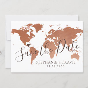 Carte de cuivre Destination Mariage Enregistrer la