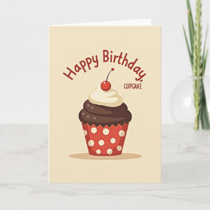 Carte de Cupcake d'Anniversaire