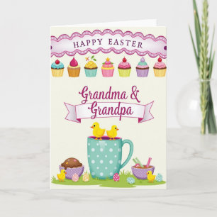 Carte de Cupcake de Pâques à pois