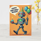 Carte de Cupcake de Robot de Fête (Fleur jaune)