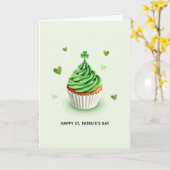 Carte de Cupcake pour la Saint-Patrick (Fleur jaune)