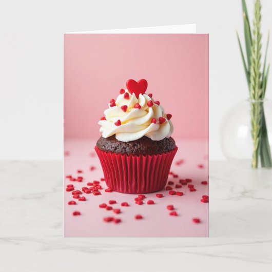 Carte de Cupcake Saint-Valentin Cœurs Sucrés (Devant)