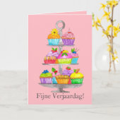 Carte de cupcakes Watercolor (Fleur jaune)