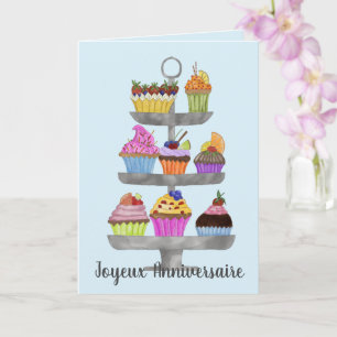 Carte de cupcakes Watercolor
