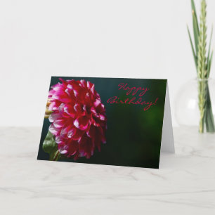 Carte de dahlia de joyeux anniversaire
