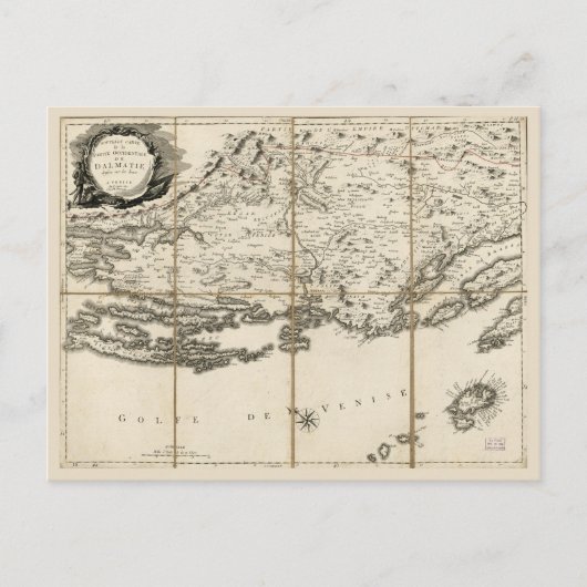 Carte de Dalmatie, Croatie Côte & Îles (1780) (Devant)