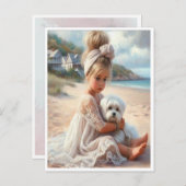 Carte de dame de plage (Devant / Derrière)