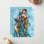 Carte de danse du ventre Aquarius Zodiac (Devant/Arrière en situation)