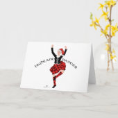 Carte de danseuse des Highlands écossaises à Noël (Fleur jaune)